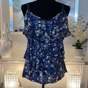 Multi colored floral sleeveless top